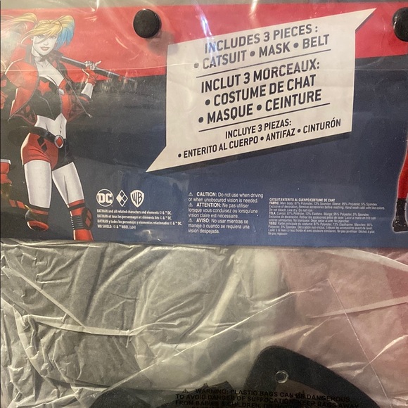 Sexy Harlequin Halloween Costume - Red and Black - Picture 5 of 6